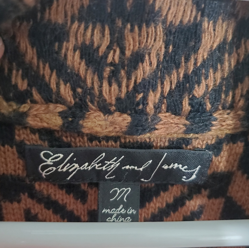 Elizabeth And James Herringbone Shawl Knit Vest View 3